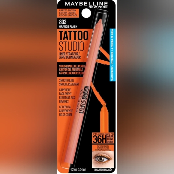 MAYBELLINE New York 2pk orange flash Tattoo Studio smooth glide Eyeliner Pencil - Picture 2 of 7